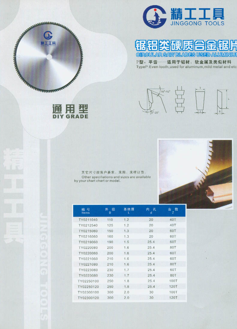 Aluminum carbide saw blade for sawing
